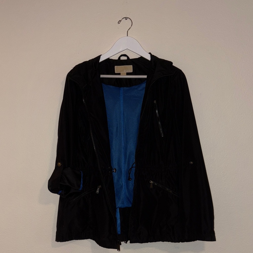 Michael Kors Black Jacket with Vibrant Blue Lining